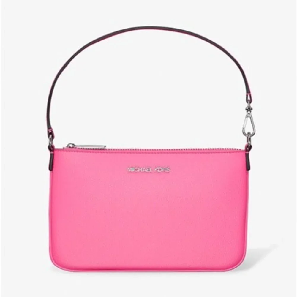MICHAEL KORS Jet Set Small Pebbled Leather Convertible Wristlet NWT - Picture 7 of 9